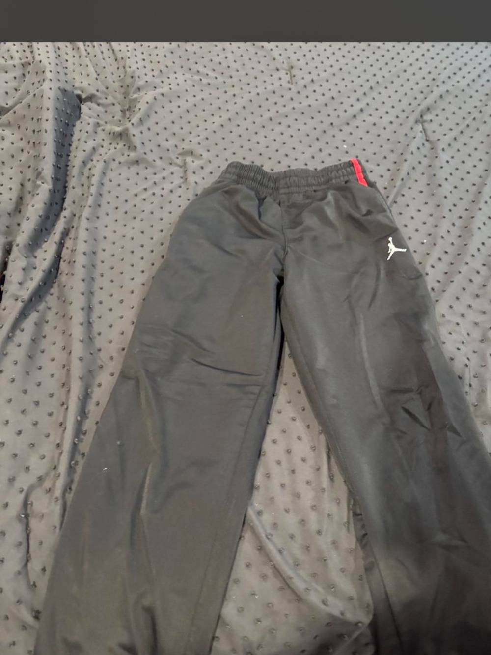Jordan Black Joggers with Red Accent
